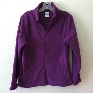 Animal Rescue Site Purple Paw Print Fleece Jacket